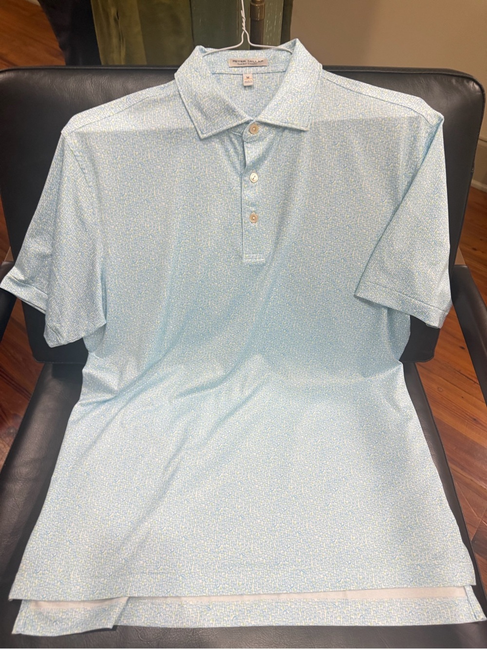 Peter Millar Light Blue Micro Print Polo